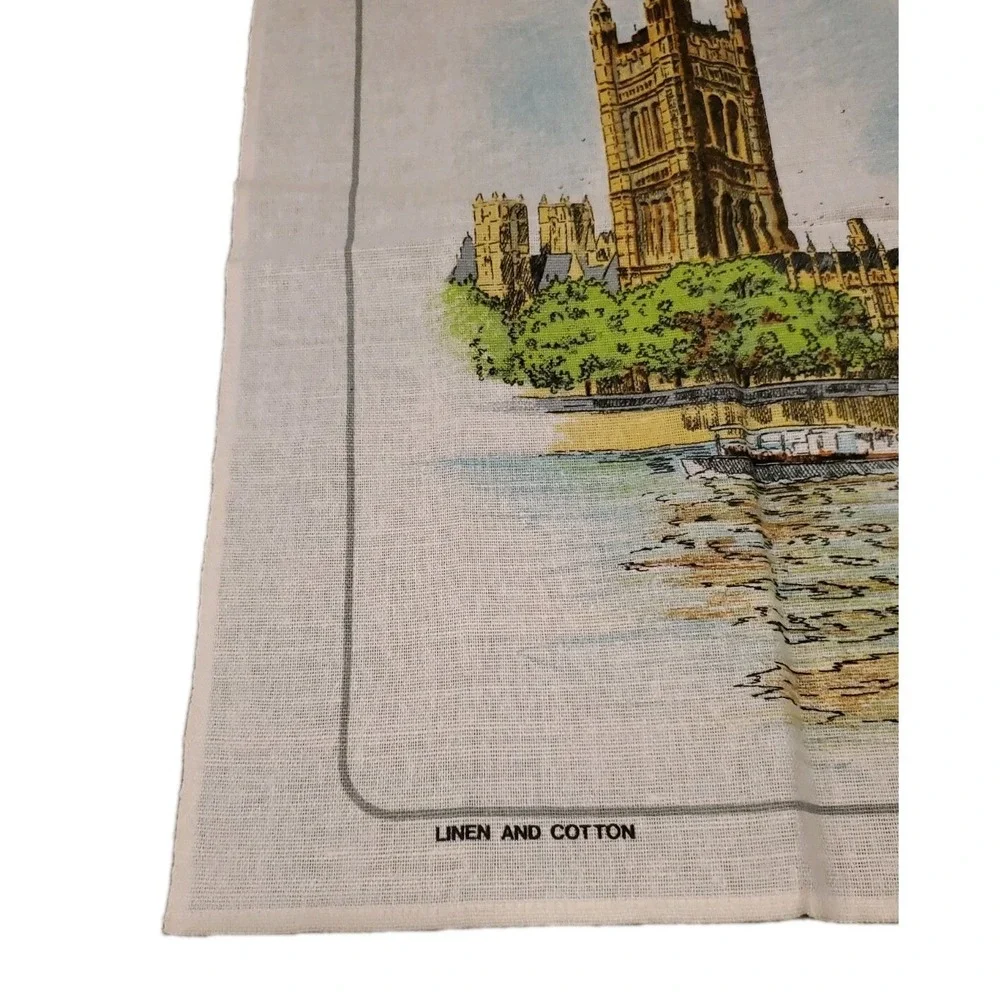 Houses of Parliament Lamont Tea Towel Linen Cotton Blend Vintage Tea‎ Towel